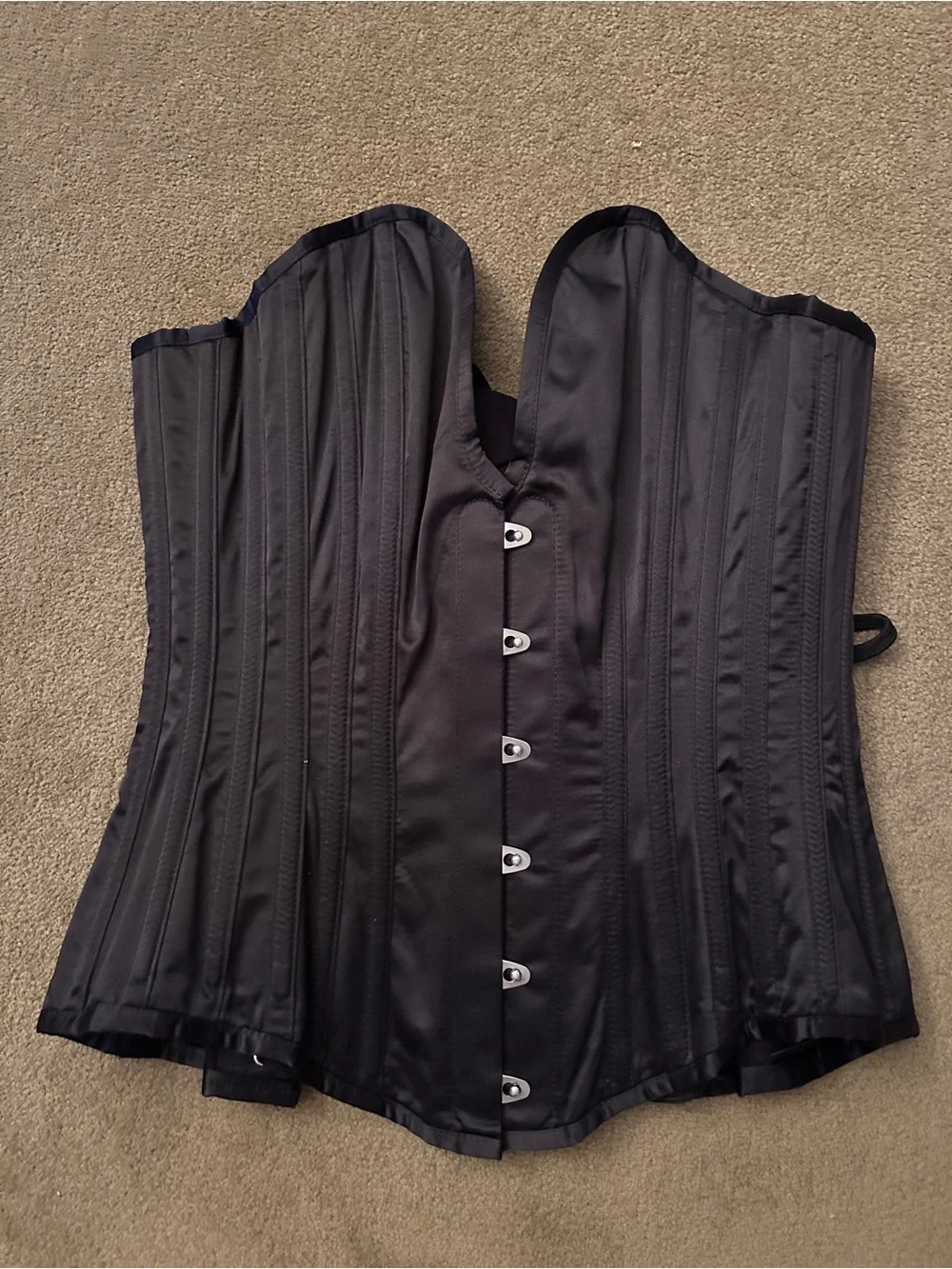 Plunge Neckline Steel Boned Overbust Corset - Picture 3 of 5